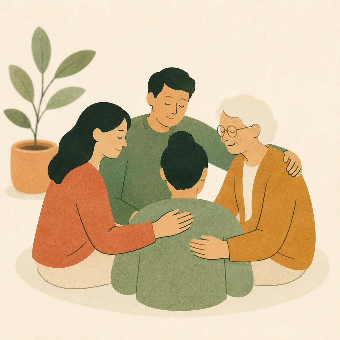 A family care circle supporting each other